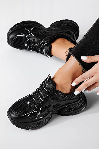 Zaira Adidasi dama negri din material textil Iris #20735 - 40