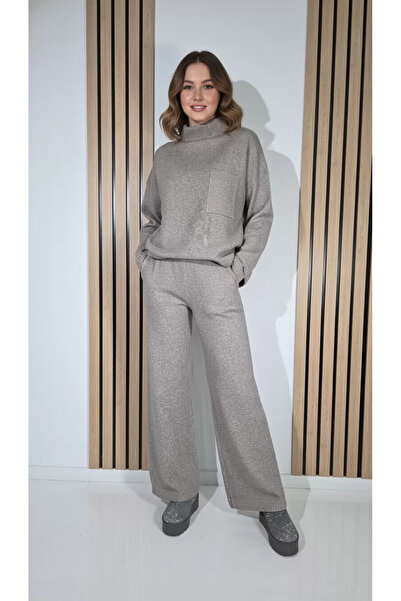 Zaira Beige Leila 2-piece knit women's suit #A1290 - S/M