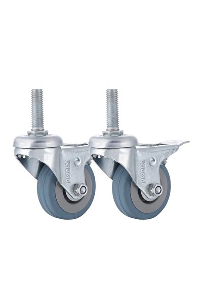 Lawazim BMB Rubber Caster 2pcs 50mm - Swivel with Brake M10x30mm