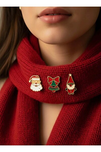 CANMODA Noel Baba ve Yılbaşı Temalı Pin Koleksiyonu - Broş (3.5 cm)