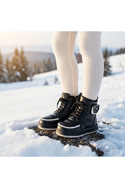 OEM Ghete îmblănite pentru fete, impermeabile, piele ecologică, închidere șir...