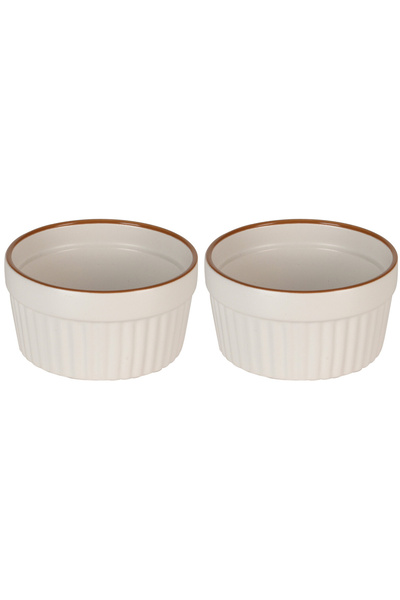 Excellent Houseware set of 2 ramekins, porcelain, 9x4.6 cm, 200 ml, white