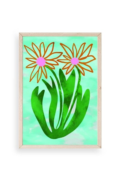 CT STONES Flowers Wooden Framed Painting