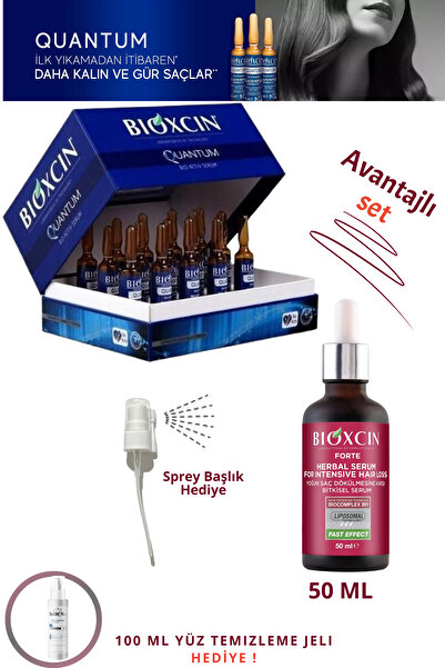 Bioxcin Volumizing Hair Serum Quantum Bio-Activ 15X6Ml + Anti-Hair Loss Forte Serum 50 ml + Gel Gift