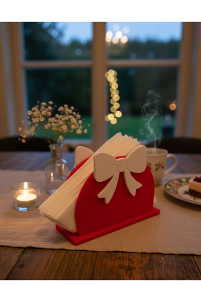 3d soft light Kurdele Detaylı Şık Sofra Yılbaşı Peçetelik - Renk Seçenekli