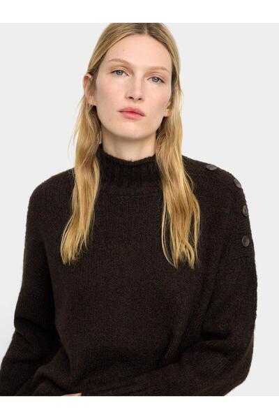 PARFOIS Düğme Detaylı Örme Kazak