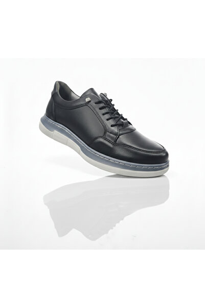 Elit Alvino 562 Black Genuine Leather Lightweight Comfortable Full Orthopedic Daily Men's Shoes