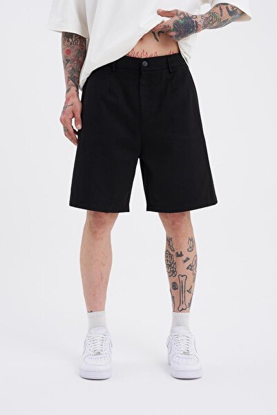 Machinist Men's Gabardine Oversized Shorts Black