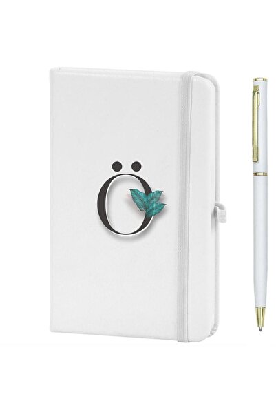 Marsilyan Letter O Flower Printed Notebook