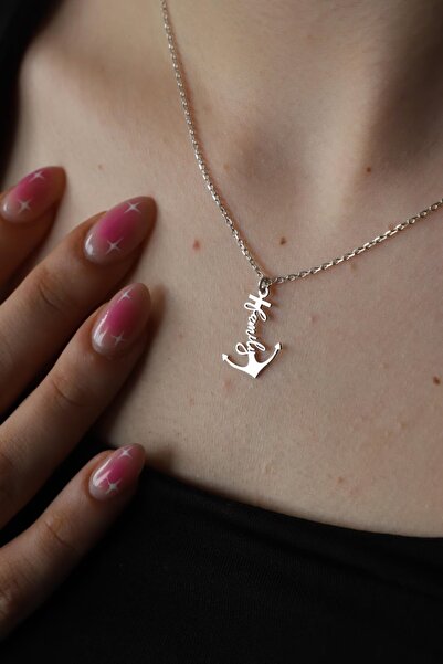 N!da Jewelry 925 Ayar Gümüş Çapa İsim Kolye
