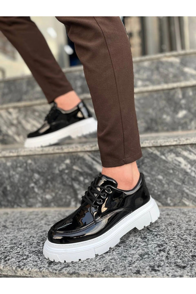 Savira Kb-X6 Kuback Black Patent Leather Casual Men's Shoes