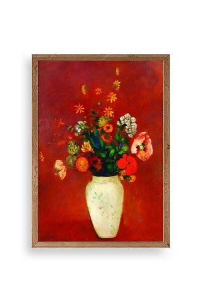 CT STONES Flower in Vase Wooden Framed Painting