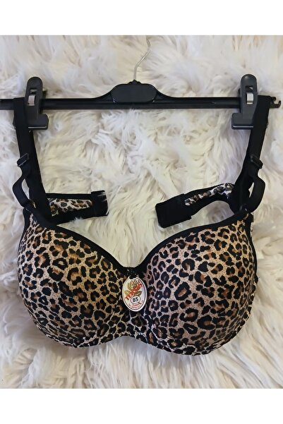 Tektaş Dolgusuz, Balenli, Toparlayıcı Sütyen 80 Beden Leopar Desenli