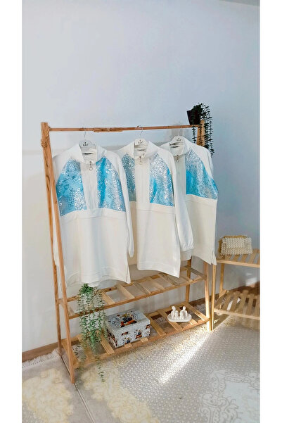 SZN Heba Butik Mavi Garnili Tesettür Tunik