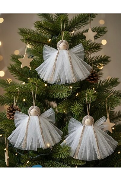 Lilindesign 3’lü Dekoratif ve Hediyelik El Yapımı Mini Melek Seti