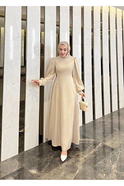 modadeywearst BÜZGÜLÜ PRENSES TESETTÜR ABİYE ELBİSE