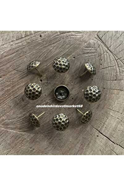 DMR KABARA RAPTİYE KAPI KOLTUK ÇİVİSİ ANTİK SARI PETEK ÇAPI 18MM 20ADET