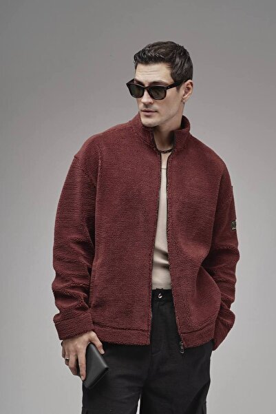 Butik Trend Biz Oversized Mock Neck Zipper Closure Unisex Plush