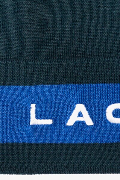 Lacoste Color Block 100% Wool Men's Beret Dark Green Blue White