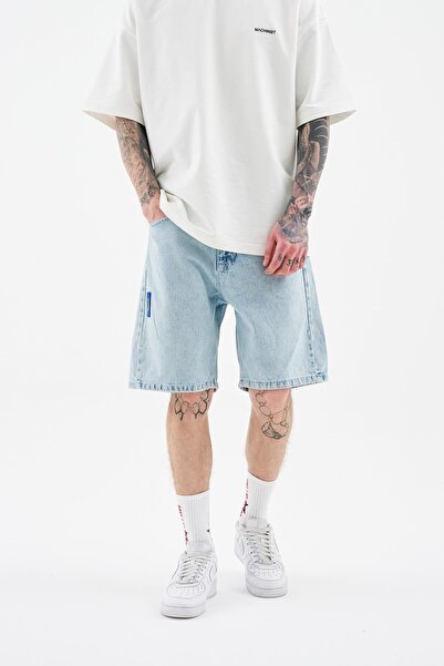 Machinist Men's Basic Dark Jean Shorts Snow Blue