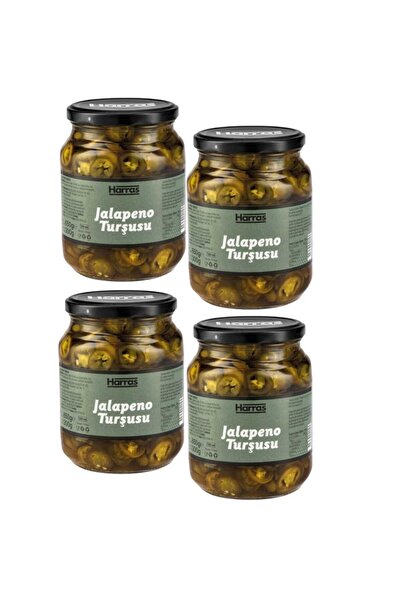 Harras Acı Jalapeno Turşusu Dilimli 650 Gr x 4 Adet | Meksika Biberi | Meze D...