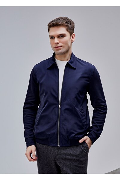 Boris Becker Lacivert Renk Regular Fit Fermuarlı Casual Ceket