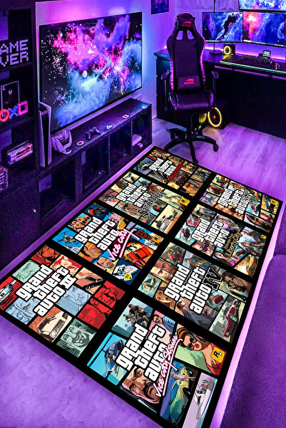 RUGRUMBA Kaymaz Taban Makinede Yıkanabilir Gaming Oyuncu Playstation Xbox Gam...