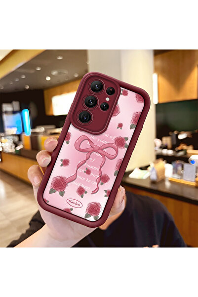 ucuc حافظة حماية من السيليكون باللون الأحمر الداكن متوافقة مع هاتف سامسونج جا...