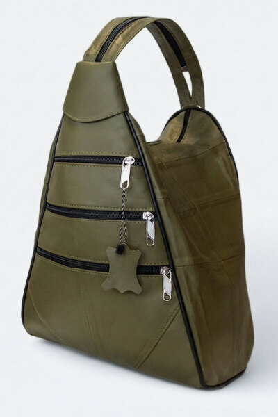 Lederax Genuine Leather Multi-Compartment Backpack and Shoulder Bag LD52