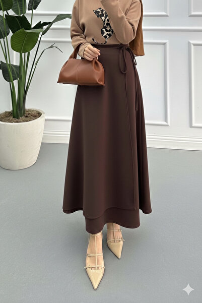 CNG MODA Fusta din material scuba cu legături înfășurate