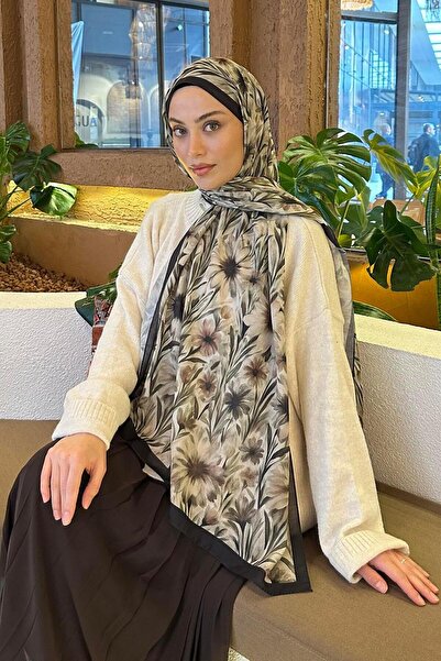 lamelif Daisy Flowers Pattern Soft Cotton Shawl Mint Green