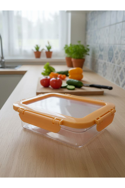 HCB EV AKSESUARLARI 600 ml Locking Lid Storage Container - Orange