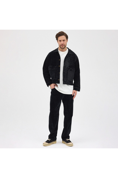 Cosplay Erkek Kadife Denim Flok Ceket