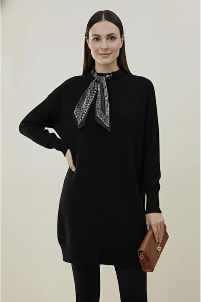 Flavus Puella سترة طويلة للنساء بياقة دائرية مع وشاح مبطن بالصوف قصة فضفاضة