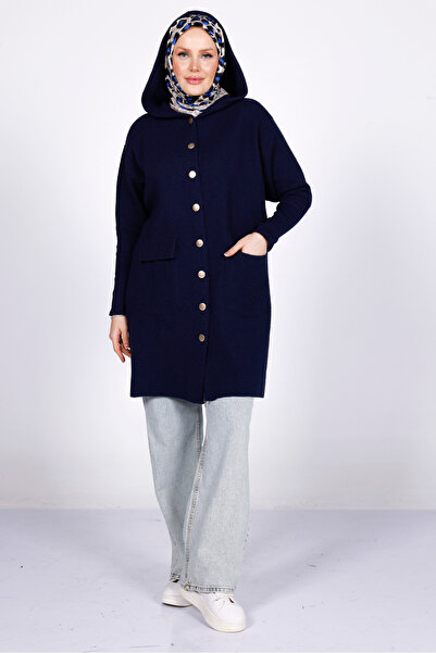 My City 80153 - Stylish Comfortable Gold Buttoned Felt Women's Knitwear Long ...