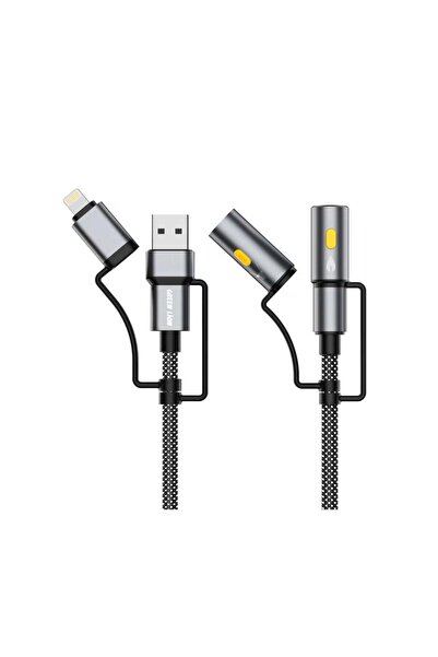 Green Lion كابل شحن 6 في 1 بطول 1.2 متر، يدعم الشحن السريع بقوة 60 واط، مزود ...