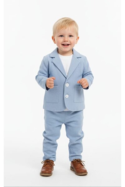 Dmb بدلة رياضية للأولاد من القماش الطبيعي المنسوج، سترة قصيرة الأكمام وبنطلون...