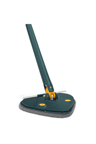 SDEPOT Mop poligonal din microfibră cu mâner lung și mod de stoarcere + 6 lavete, verde