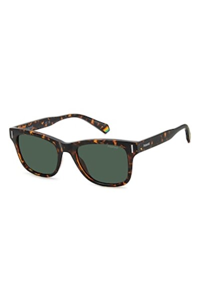 Polaroid Unisex Square Polarized Sunglasses, Dark Brown / Orange, 51-20-145
