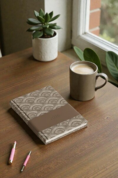 Artmaster A5 2026 Desenli Ajanda 168 Yaprak Suni Deri Kapaklı Günlük Ajanda A...