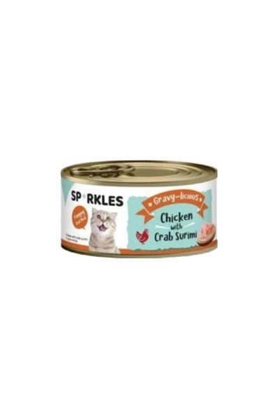 SPARKLES سباركلز طعام رطب للقطط البالغة بالدجاج و السلطعون 80g