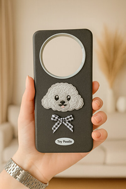 MustCase Redmi 14C Case Toy Poddle Embroidered Black Case - Premium Model with Bow Detail