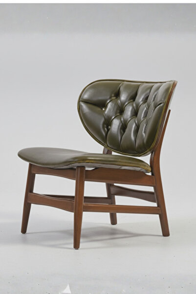 Woodenbend Morena Ceviz Rengi Ahşap Suni Deri Kapitone Berjer – Modern Salon ...