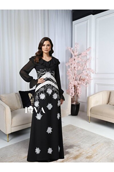 Liva Black Rose embroidered dress