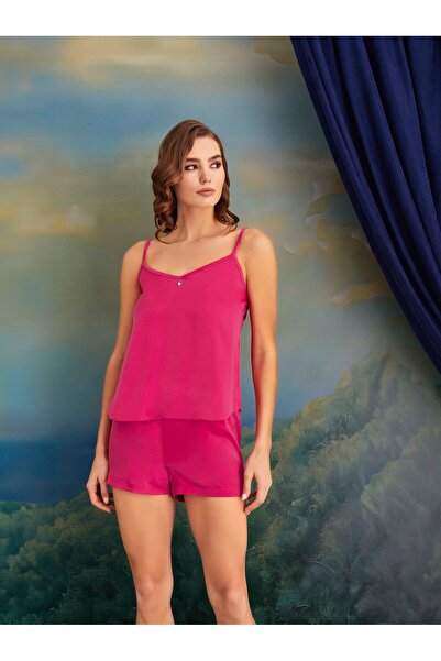 Aydoğan Women's Satin Strappy Shorts Suit