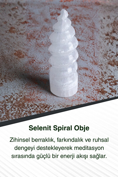 Saff Doğal Taş Selenit Spiral Obje