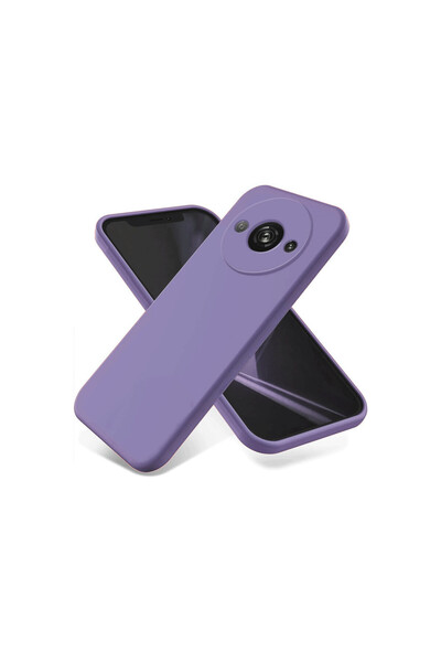 AKSEFİZZ غلاف هاتف Xiaomi Redmi A3 4G من السيليكون الأول - أرجواني