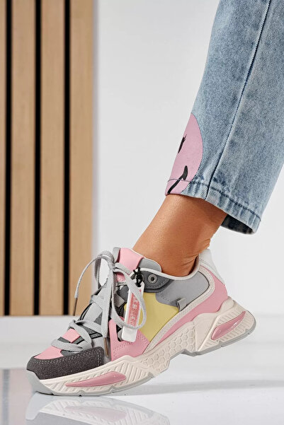 Zaira Adidasi dama gri din piele ecologica Roni #20976