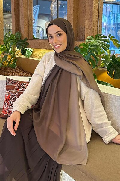 lamelif Degrade Desen Soft Şal Camel