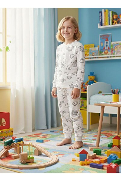 Sude HOMEWEAR Sude Girls Boys Painted Pajama Set